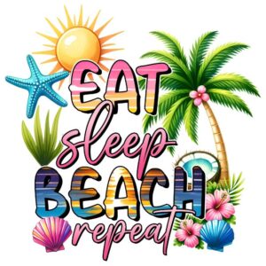 Heat transfers Iron on stickers  summer 45 for Tshirts Iron on Decal Patches Stickers Clothes Hat Pillows DIY Crafts