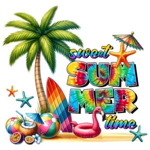 Heat transfers Iron on stickers  summer 60 for Tshirts Iron on Decal Patches Stickers Clothes Hat Pillows DIY Crafts