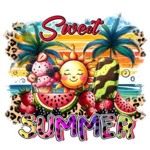 Heat transfers Iron on stickers  summer 68 for Tshirts Iron on Decal Patches Stickers Clothes Hat Pillows DIY Crafts