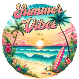 Heat transfers Iron on stickers  summer 78 for Tshirts Iron on Decal Patches Stickers Clothes Hat Pillows DIY Crafts