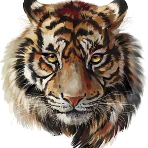 Heat transfers Iron on stickers  tiger 7 for Tshirts Iron on Decal Patches Stickers Clothes Hat Pillows DIY Crafts
