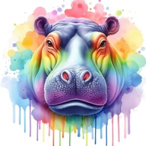 Heat transfers Iron on stickers  watercolor animal 39 for Tshirts Iron on Decal Patches Stickers Clothes Hat Pillows DIY Crafts