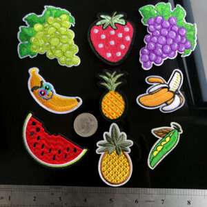 Cartoon colored fruit grape banana pineapple cloth sticker hat sock clothing shoes and hats embroidery patch