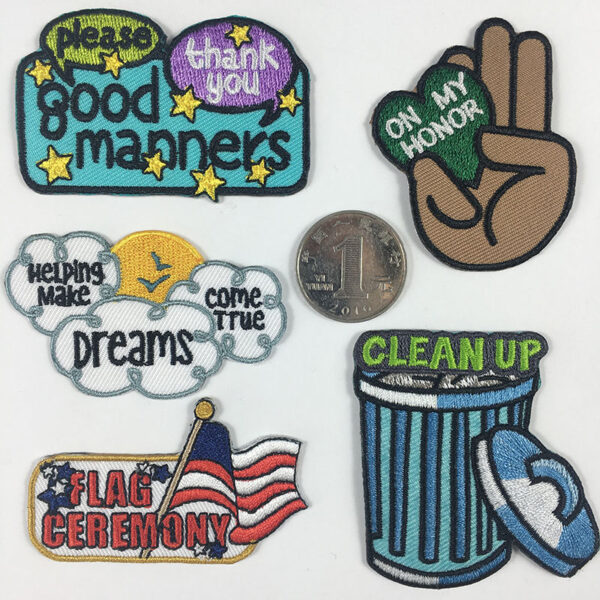 clothing embroidery cloth sticker 3D embroidery schoolbag DIY Patches sticker love cloud trash can
