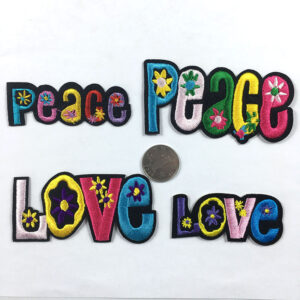 Fruit flowers letter adhesive embroidery cloth sticker English love peace clothing accessories embroidery DIY patch