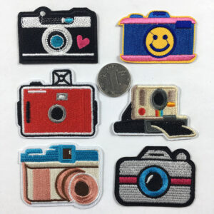 Cartoon love camera embroidery cloth sticker hat sock clothing schoolbag DIY embroidery hole Patches sticker