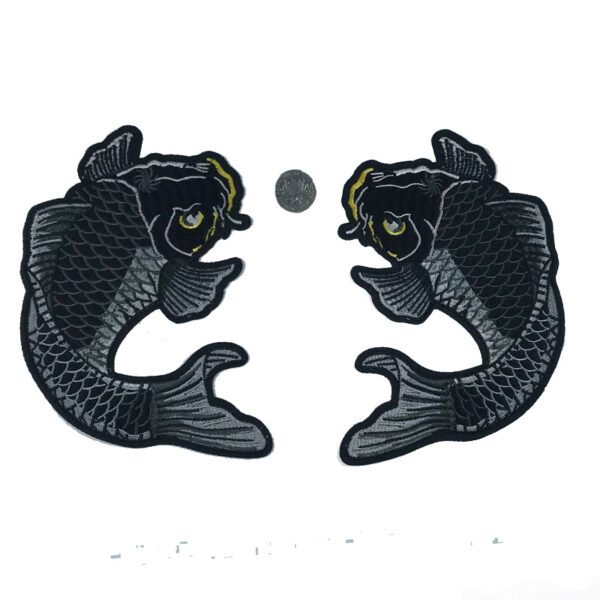 Clothing embroidery cloth sticker big black carp grass carp herring herring bed sheet quilt cover hole embroidery DIY Patches sticker