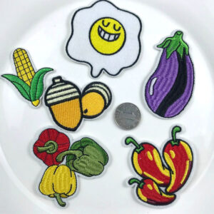 Cartoon vegetable embroidery cloth sticker fruit chili eggplant food hat sock clothing hole adhesive DIY patch