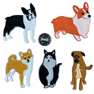 Animal Embroidery Cloth Sticker Husky Shiba Dog Embroidery Badge hat sock Clothing School Bag Patches Sticker DIY Adhesive