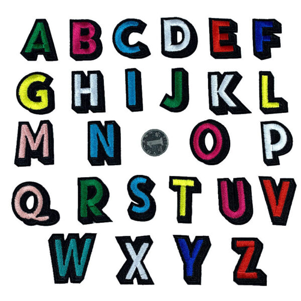 26 English alphabet iron on patches all English alphabet embroidery creative clothing accessories DIY Patches stickers