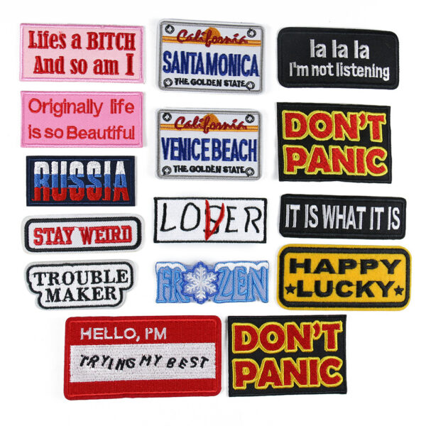 embroidery flower colored letter cloth sticker hat sock clothing accessories English Patches sticker