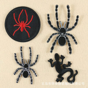 embroidery silver thread spider gecko cloth sticker hat sock clothing accessories hole Patches sticker