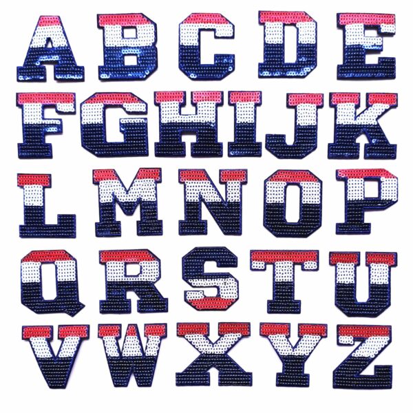 Sequ26 letter iron on patches letter decorative stickers shoulder badge patches need to be hand-sewn.