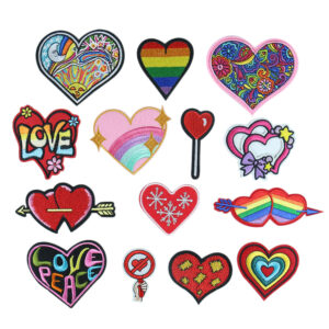 embroidery rainlove love embroidery label hat sock clothing accessories adhesive Patches stickers cloth sticker