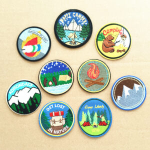 Round embroidery badge character avatar Patches sticker luggage accessories cloth label clothing accessories embroidery sticker