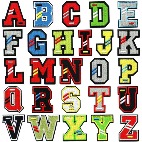 26 English letter stickers colored letter stickers stickers child and mother buckle cartoon iron on patches clothes Patches stickers