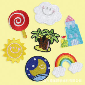 embroidery cartoon sun cloth sticker hat sock clothing accessories adhesive DIY patch