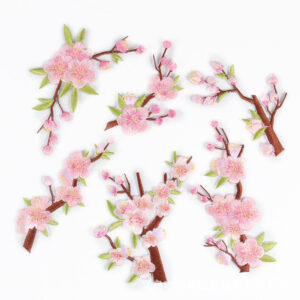 Cartoon flower embroidery peach blossom cloth sticker embroidery adhesive clothing accessoriesPatches
