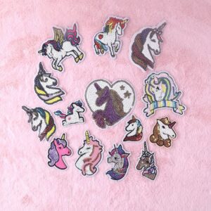 DIY Patches sticker cute animal unicorn embroidery cloth sticker beads embroidery ironing sticker