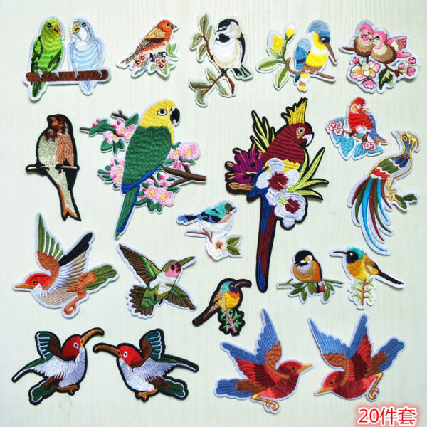 Hundred Birds Cloth Sticker Embroidery Sticker Crack Sticker Decorative Decal Patches Sticker