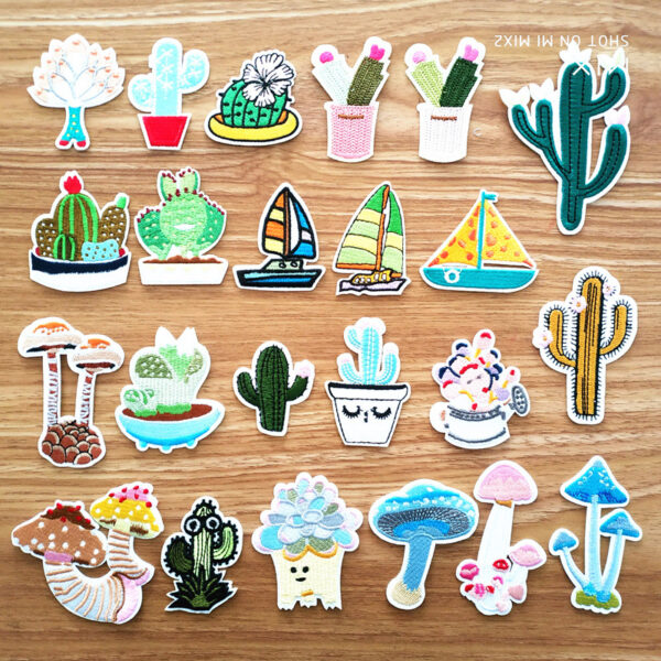 plant cactus cartoon cloth sticker hat sock clothes decorative sticker sewing Patches badge sticker ironing sticker
