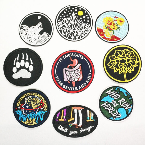 cloth sticker round label seal decorative sticker clothes decorative sticker cartoon sticker sewing and ironing