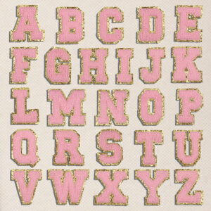 pink letter embroidery cloth sticker 26 letters embroidery clothes and hats accessories Patches sticker