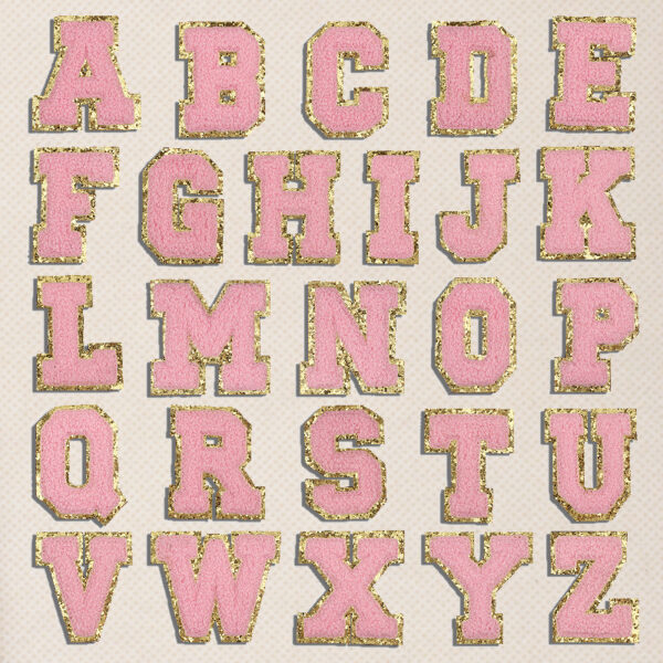 pink letter embroidery cloth sticker 26 letters embroidery clothes and hats accessories Patches sticker
