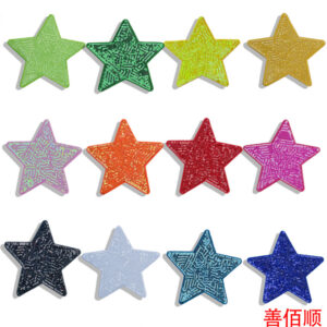 12.5cm beads pentagonal stars cloth sticker bag shoes clothes accessories embroidery flower Patches sticker