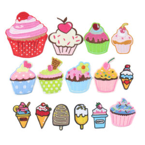 embroidery cloth sticker cartoon ice cream cake hat sock clothing accessories adhesive hole sticker