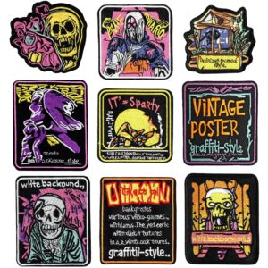 embroidery clothes and hats accessories style skull embroidery stickers badges Patches stickers Adhesive iron on patches