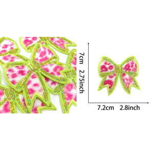 Leopard print Patches  pink and green embroidery cloth sticker jacket backpack decoration DIY adhesive