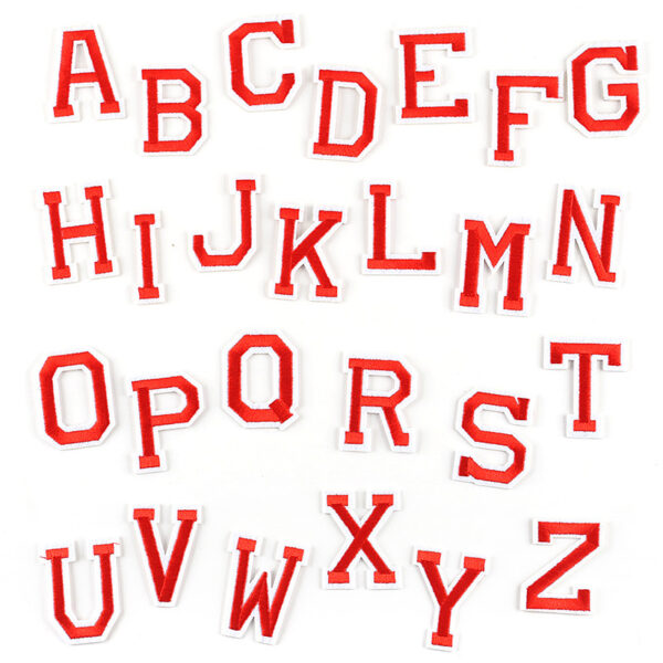 26 English alphabet embroidery label clothing accessories embroidery stickers DIY hand account Patches stickers iron on patches