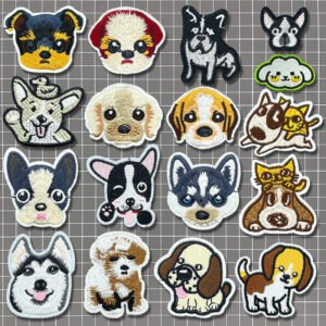 Cute puppy cartoon animal embroidery clothes Patches stickers label accessories cloth sticker