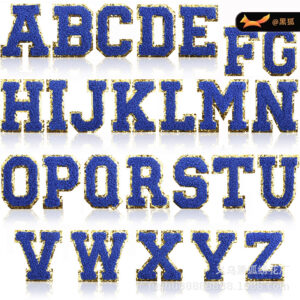 5.5cm Royal Blue Embroidery Cloth Sticker English Alphabet Patches Sticker Embroidery Alphabet Sticker