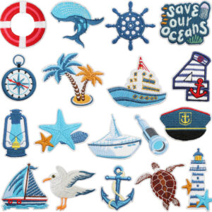 embroidery cloth sticker sailing compass sailing Patches sticker hat sock clothing decoration embroidery cloth sticker
