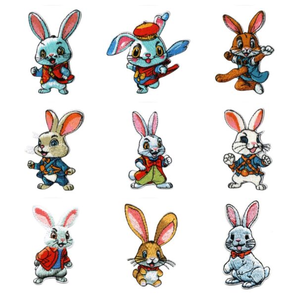 embroidery cloth sticker holiday dress Patches sticker embroidery label cute rabbit clothes sticker.