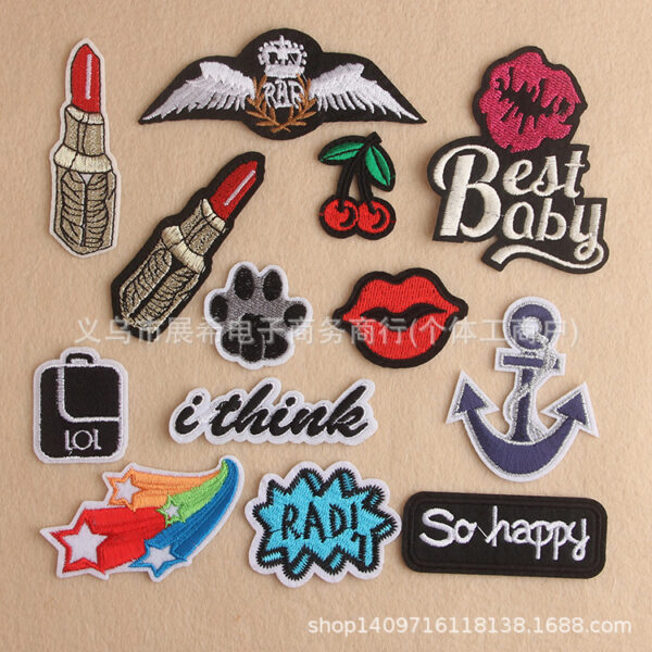 Letter embroidery flower Patches cloth sticker flower strap adhesive clothes pants and other DIY clothing decoration accessories ironing