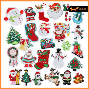 Santa Embroidery Cloth Sticker Christmas Crystal Ball Series Embroidery Cloth Sticker Ironing Patches Sticker