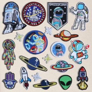 Universe outer space planet embroidery cloth sticker Patches sticker ironing sticker clothing and hat accessories