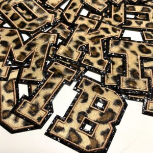 8cm leopard print flannel letter cloth sticker lion powder adhesive bag clothing accessories.