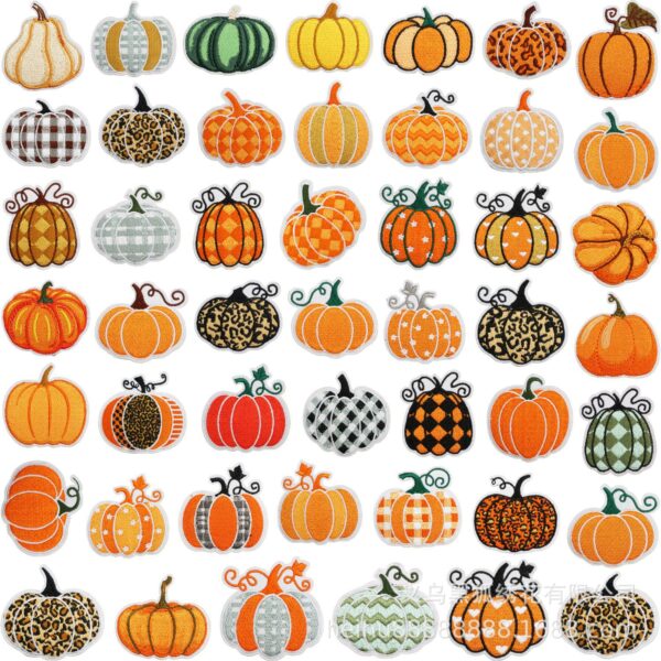 pumpkin embroidery cloth sticker clothes decorative Patches sticker colored pumpkin festival embroidery Patches heat transfer