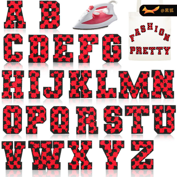 6cm embroidery Patches sticker English letter embroidery cloth sticker embroidery label Ironing