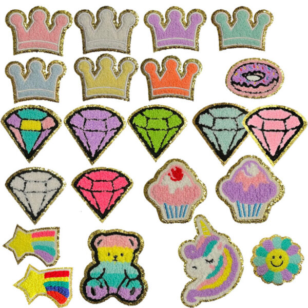 crown diamonds various patterns clothing bag accessories self-adhesive
