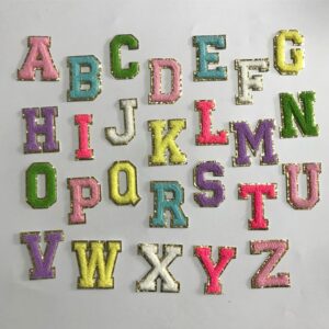 5.5cm self-adhesive embroidery English alphabet gbottom double layer embroidery
