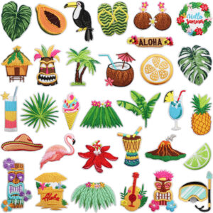 summer beach embroidery cloth sticker Hawaiian embroidery travel sticker