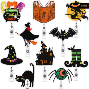 Halloween Snap Mask Magician Embroidery Cloth Sticker Horror Castle Patches Sticker Witch Embroidery Badge