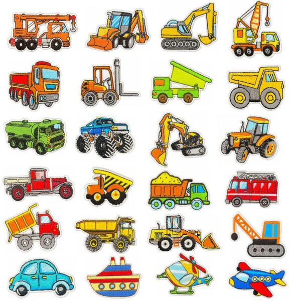 Cartoon Vehicle Ship Airplane Cloth Sticker Clothes Luggage Decorative Sticker