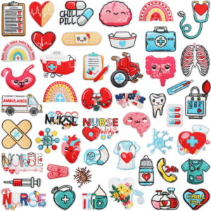 medical care embroidery Patches sticker cartoon stethoscope nurse decorative embroidery cloth sticker first aid kit