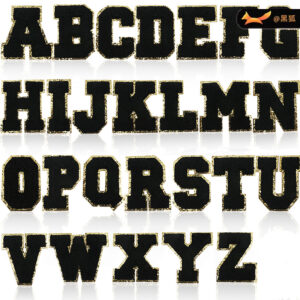 8cm black characters embroidery letter Patches sticker bag decoration embroidery cloth sticker heat transfer
